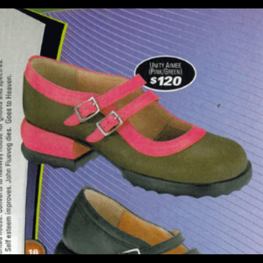 "AIMEE" Pink and Olive Green Fluevog